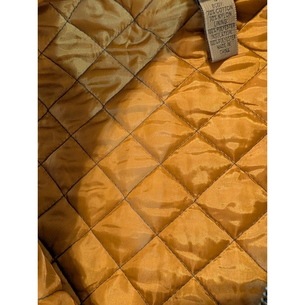 Duluth Trading Co Womens Quilted Utility Barn Vest Slate Blue Gray Mustard S - Picture 5 of 8